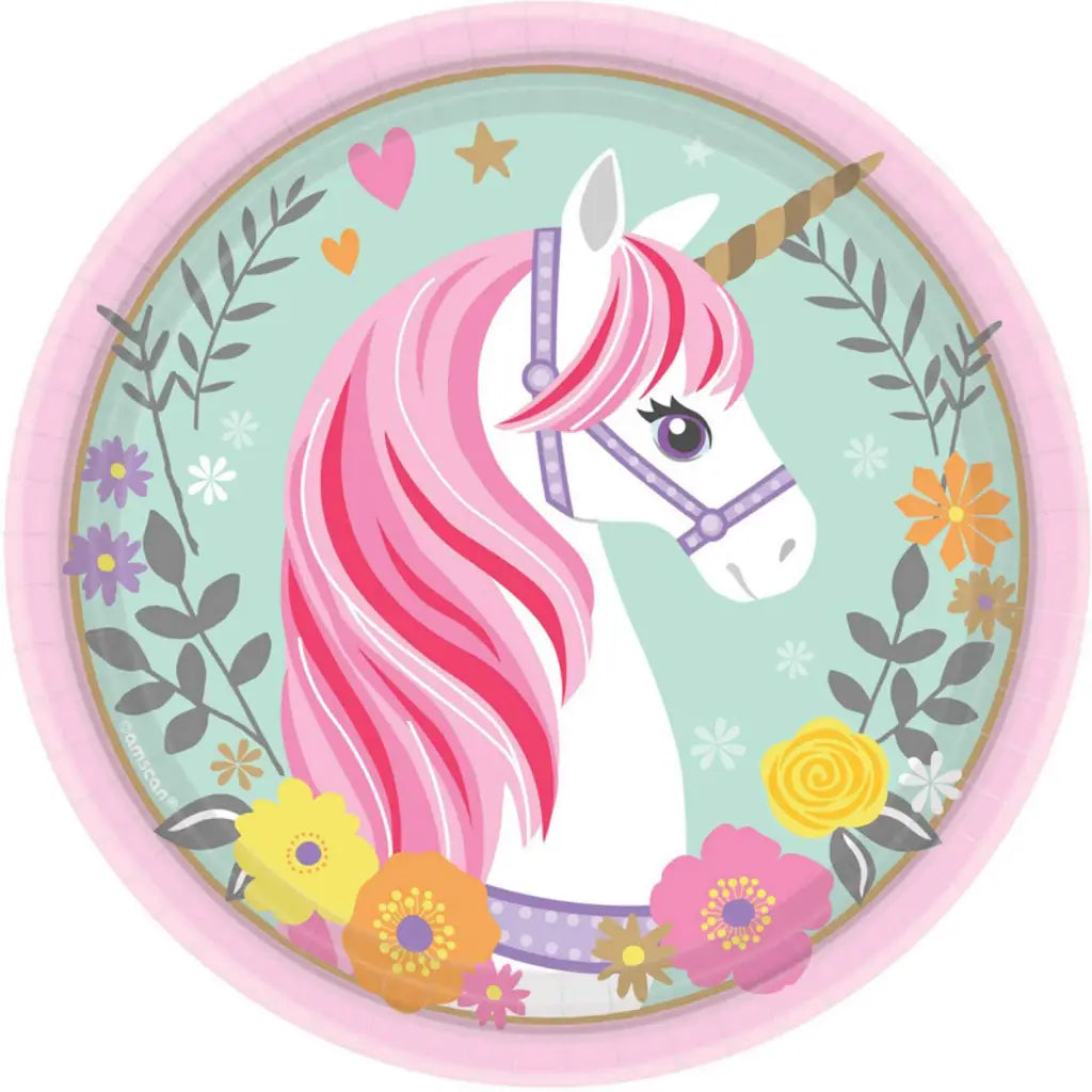 Magical Unicorn Paper Plates 17cm 8Pk 541929-66