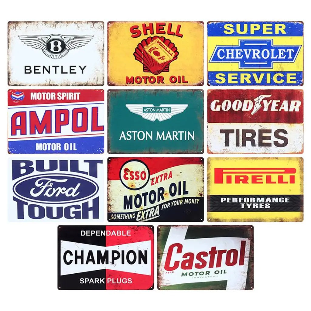 Man Cave Metal Car Brand Signs Assorted Designs 20x30cm 289752