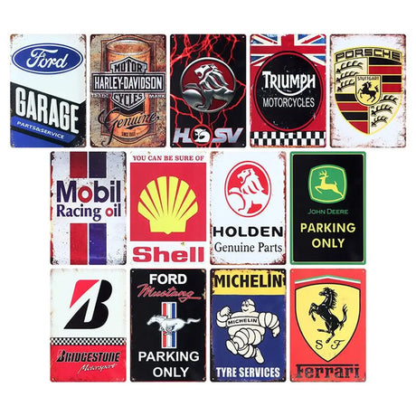 Man Cave Metal Car Brand Signs Assorted Designs 20x30cm 289752
