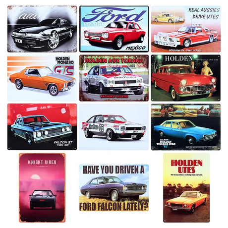 Man Cave Metal Car Signs Assorted Designs 20x30cm 289882