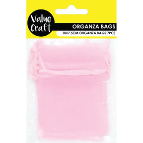 Mini Organza Bag Baby Pink 10x7.5cm 7Pk VCSB10-BP