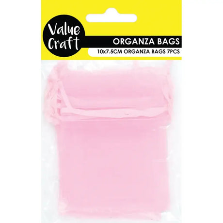 Mini Organza Bag Baby Pink 10x7.5cm 7Pk VCSB10-BP