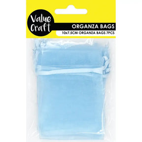 Mini Organza Bag Blue 10x7.5cm 7Pk VCSB10-BL