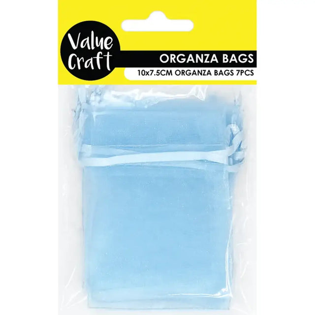 Mini Organza Bag Blue 10x7.5cm 7Pk VCSB10-BL