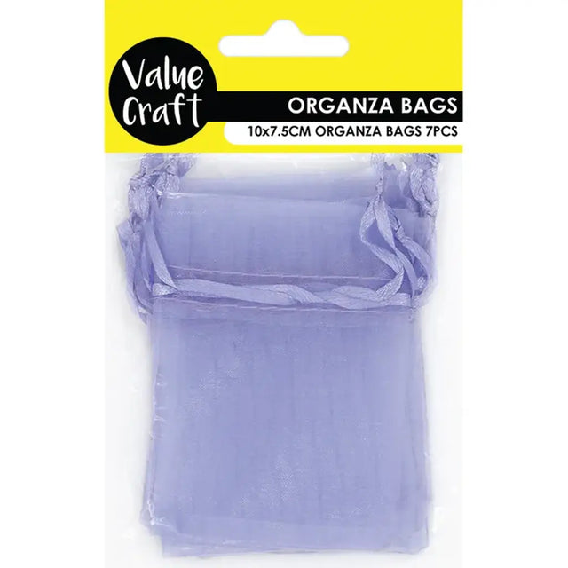 Mini Organza Bag Lavender 10x7.5cm 7Pk VCSB10-LV