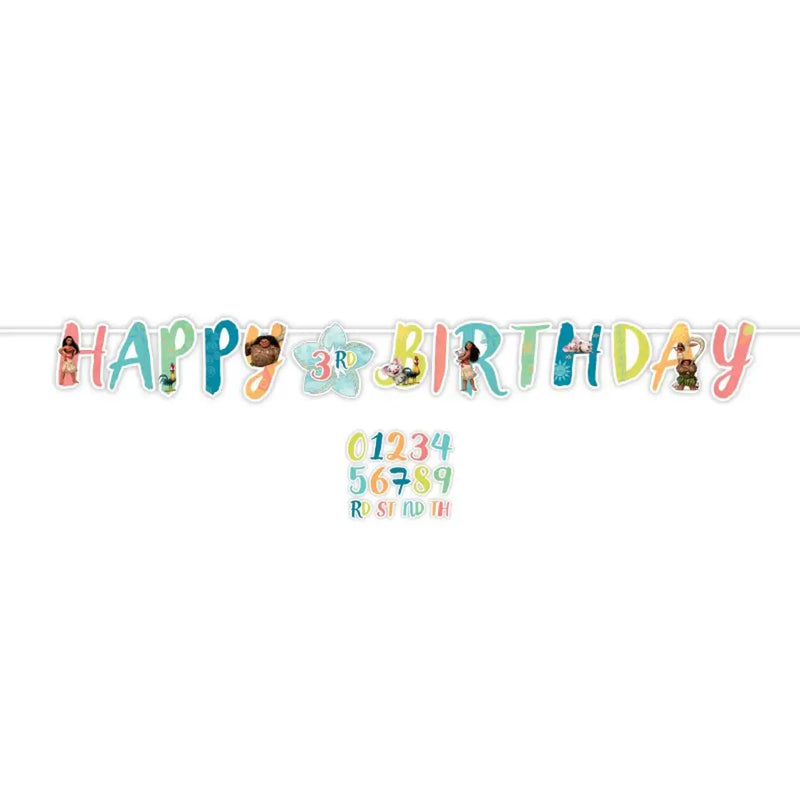 Moana Add-An-Age Letter Banner 8Pk 88860486