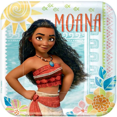 Moana Square Paper Plates 23cm 8Pk 88056571