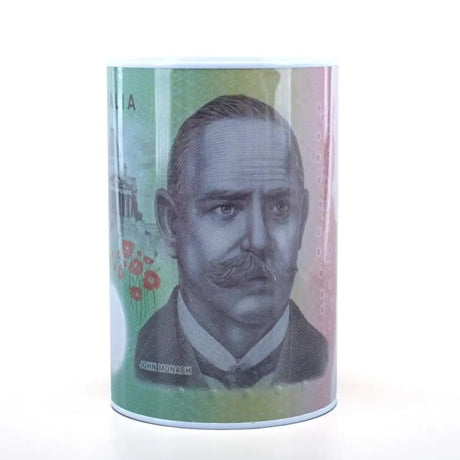 Money Tin Piggy Bank Australian Currency Design 15x10cm 278619