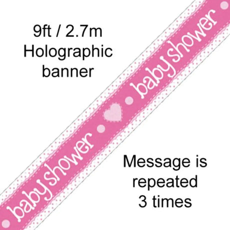 OaktreeUK Banner Baby Shower Pink 2.7m 109469