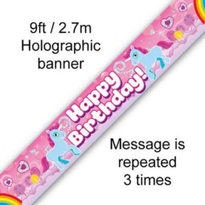 OaktreeUK Banner Birthday Rainbow Unicorn 2.7m 109466