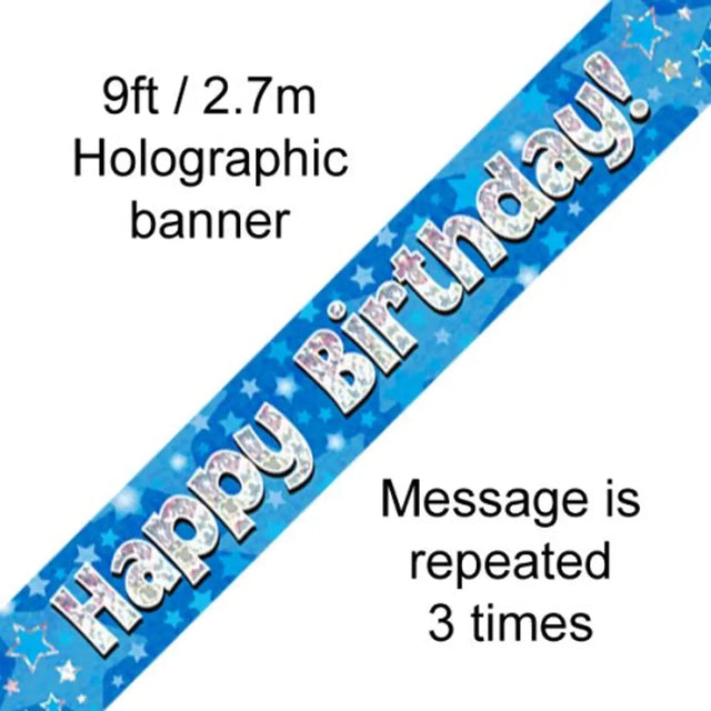 OaktreeUK Banner Happy Birthday Blue 2.7m 109430