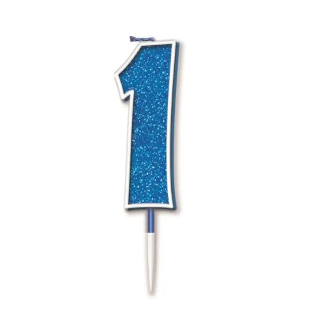 OaktreeUK Birthday Candles Number 1 Glitter Blue OT656314