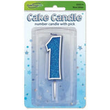 OaktreeUK Birthday Candles Number 1 Glitter Blue OT656314