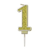 OaktreeUK Birthday Candles Number 1 Sparkling Fizz Gold OT656116