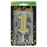 OaktreeUK Birthday Candles Number 1 Sparkling Fizz Gold OT656116