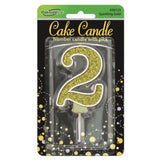 OaktreeUK Birthday Candles Number 2 Sparkling Fizz Gold OT656123