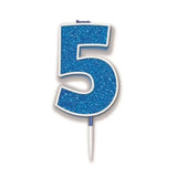 OaktreeUK Birthday Candles Number 5 Glitter Blue OT656352