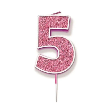 OaktreeUK Birthday Candles Number 5 Glitter Pink OT656253