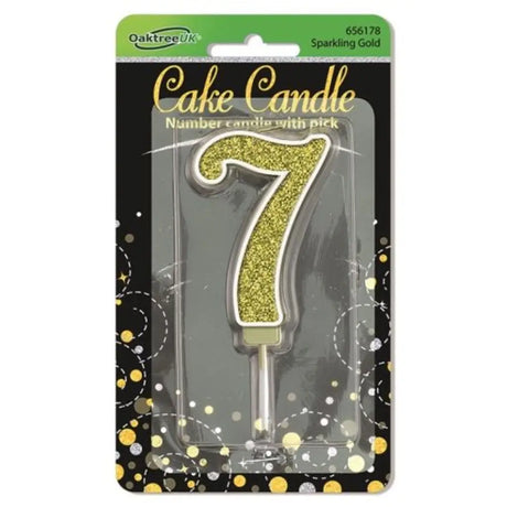 OaktreeUK Birthday Candles Number 5 Sparkling Fizz Gold OT656178