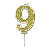 OaktreeUK Birthday Candles Number 9 Sparkling Fizz Gold OT656192
