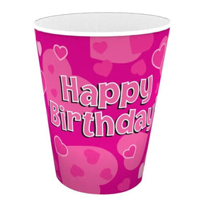 OaktreeUK Cups Happy Birthday Pink 266ml 8Pk OT634855