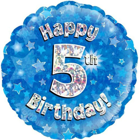 OaktreeUK Foil Balloon 5th Birthday Blue 18in 210495
