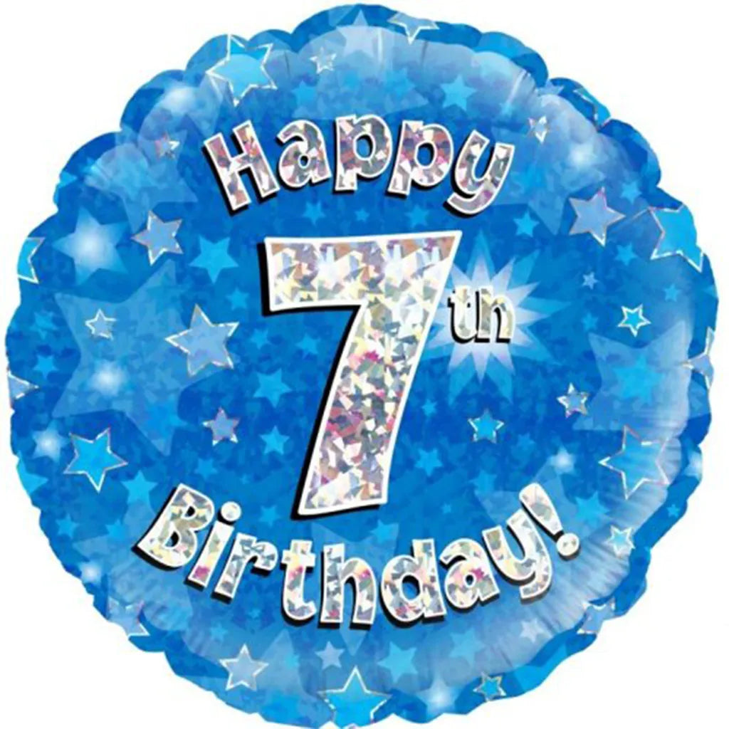 OaktreeUK Foil Balloon 7th Birthday Blue 18in 210497