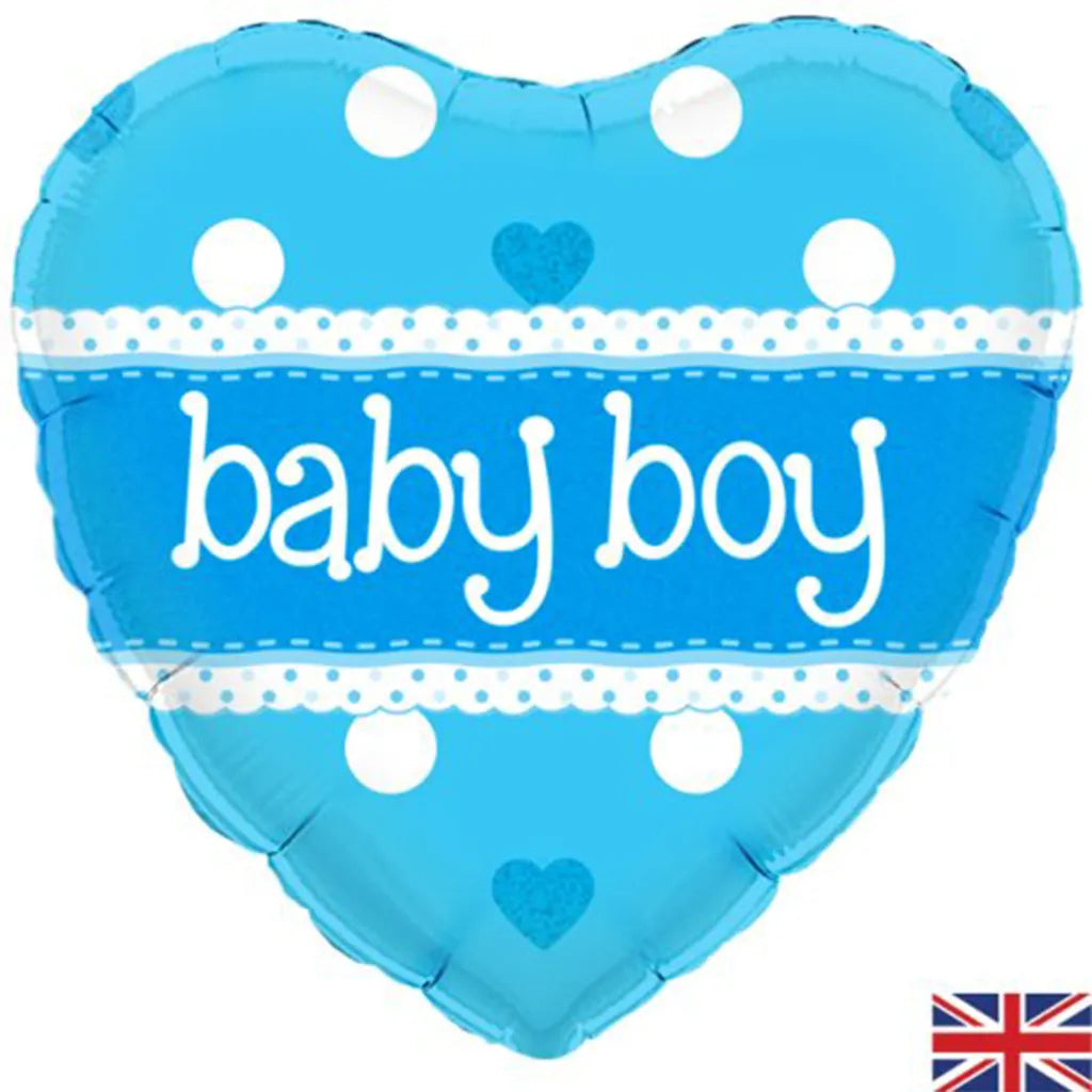 OaktreeUK Foil Balloon Baby Boy Blue Heart 18in 210704