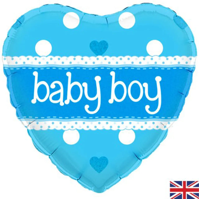 OaktreeUK Foil Balloon Baby Boy Blue Heart 18in 210704