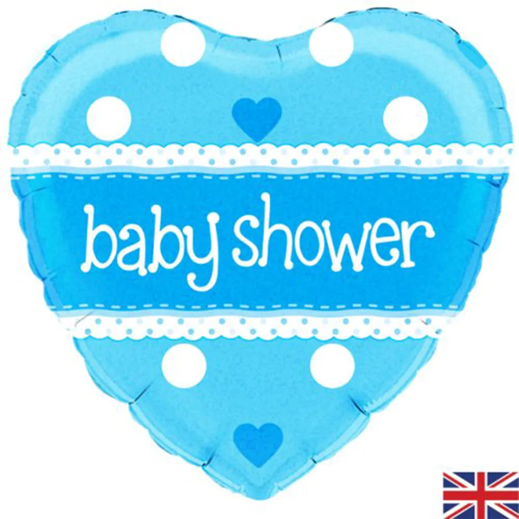 OaktreeUK Foil Balloon Baby Shower Blue Heart 18in 210702