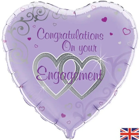 OaktreeUK Foil Balloon Congratulations on Your Engagement Purple 18in OT228533