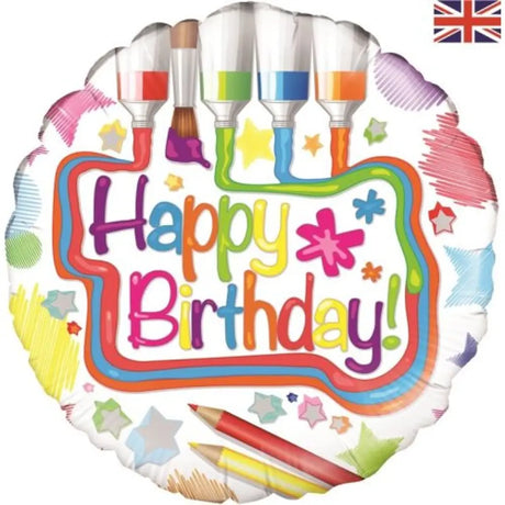 OaktreeUK Foil Balloon Happy Birthday Art 18in OT228359
