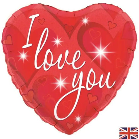 OaktreeUK Foil Balloon I Love You Sparkles Heart 18in 210765