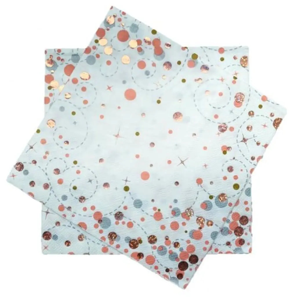 OaktreeUK Napkins Sparkling Fizz Rose Gold 330x330mm 3Ply 16Pk 635739