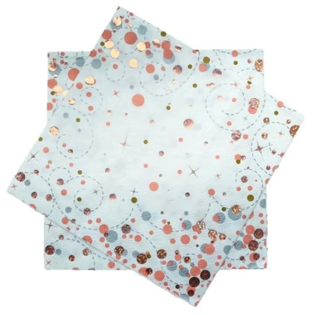 OaktreeUK Napkins Sparkling Fizz Rose Gold 330x330mm 3Ply 16Pk 635739