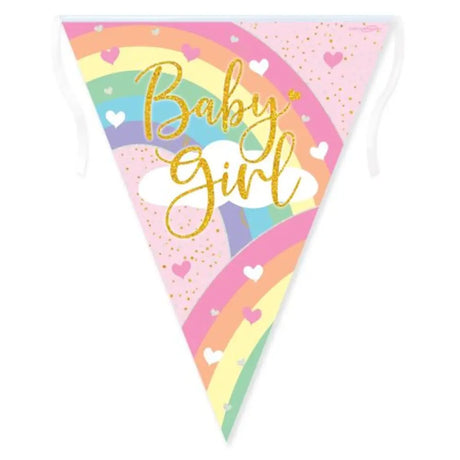 OaktreeUK Party Flag Bunting Baby Girl Pastel Rainbow OT632486