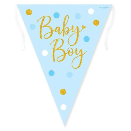 OaktreeUK Party Flag Bunting Dots Baby Boy Blue OT632516