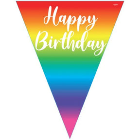 OaktreeUK Party Flag Bunting Happy Birthday Rainbow 3.9m 631762