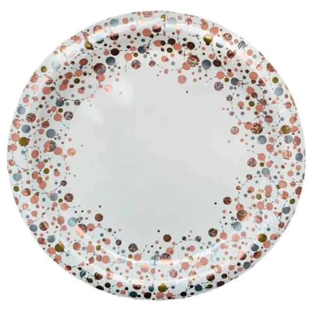 OaktreeUK Plates Sparkling Fizz Rose Gold 9in 8Pk 635685
