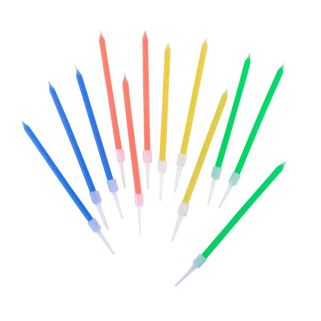 Office Central Birthday Candles in Holders Assorted Colour Set 11cm 12Pk 279616