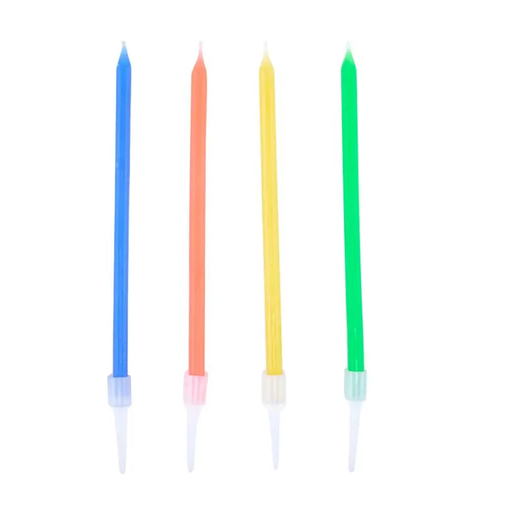 Office Central Birthday Candles in Holders Assorted Colour Set 11cm 12Pk 279616