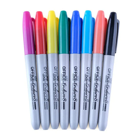 Office Central Coloured Permanent Marker Bullet Tip 1mm 8Pk 208906