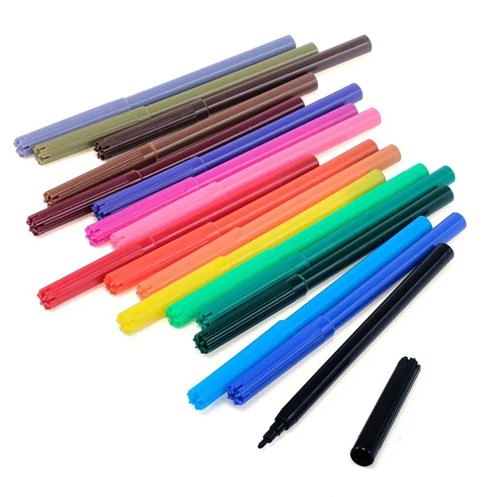 Office Central Quick Dry Markers Coloured Pens 2mm 18Pk  268832