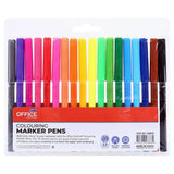 Office Central Quick Dry Markers Coloured Pens 2mm 18Pk  268832