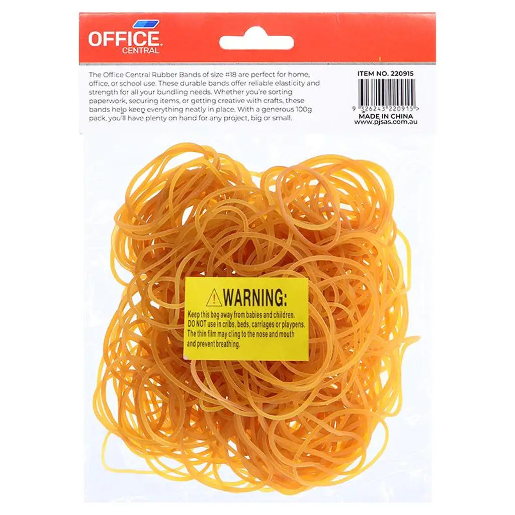 Office Central Rubber Bands Yellow 100g 220915