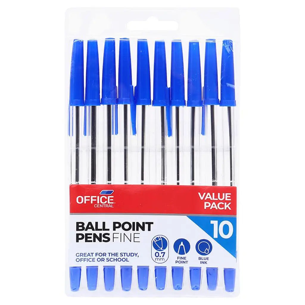 Office Central Stand Everyday Ballpoint Pen Blue 10Pk 242276