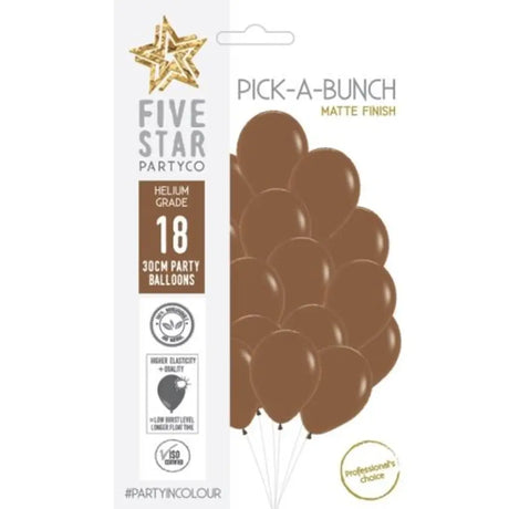 Party Air Balloon Matte Coffee 30cm 18Pk 700074