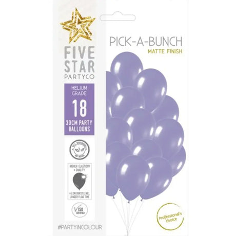 Party Air Balloon Matte Lilac 30cm 18Pk 700050