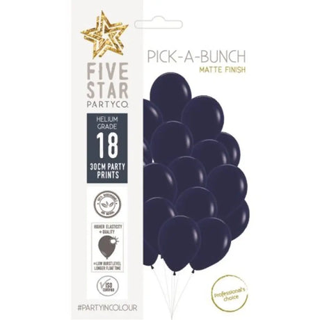 Party Air Balloon Matte Navy Blue 30cm 18Pk 700044