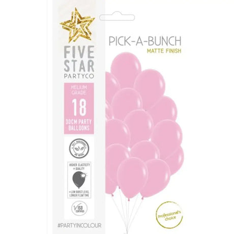 Party Air Balloon Matte Pink 30cm 18Pk 700009